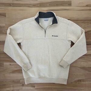 Columbia Men’s Small 1/4 Zip Pullover Cream Oatmeal Sweater